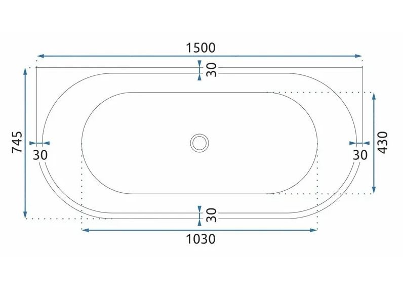 Бяла вана Olimpia 150см (1)