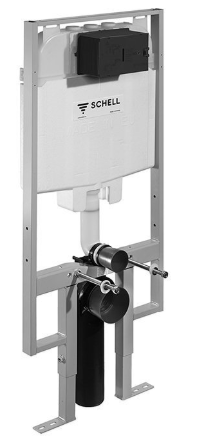Казанче за вграждане и бял бутон за стена Schell C90 Slim