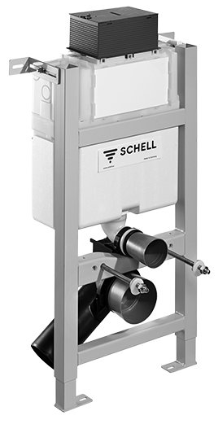 Структура за вграждане в стена с бял активатор и крепежи Schell 820