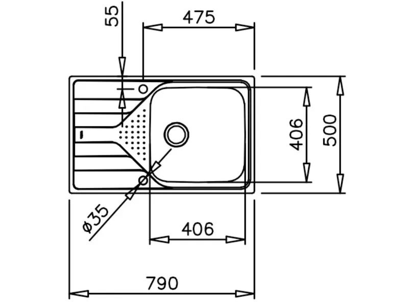 Мивка за вграждане Universe 50 1B 1D MAX (1)