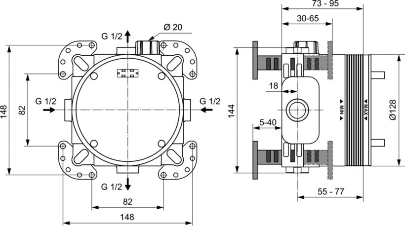 Вградена батерия за душ/вана Ideal Standard Connect Air (3)