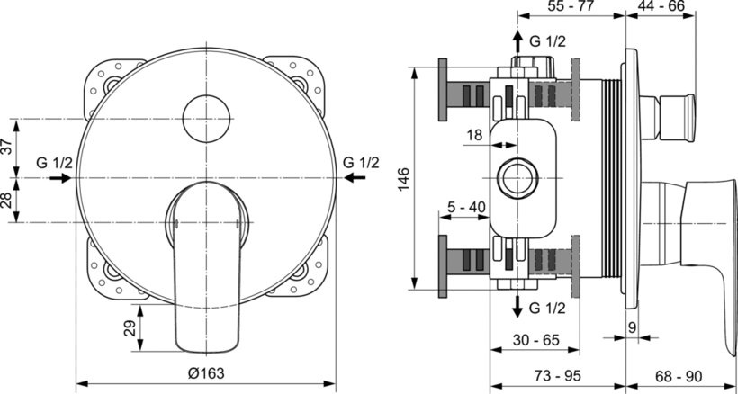 Вградена батерия за душ/вана Ideal Standard Connect Air (1)
