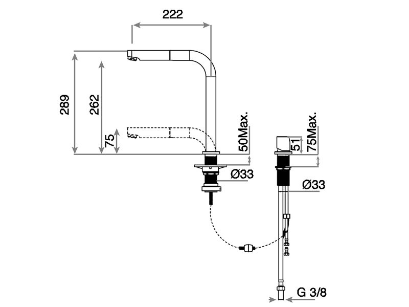Хромирана батерия за кухня AUK 983 (1)