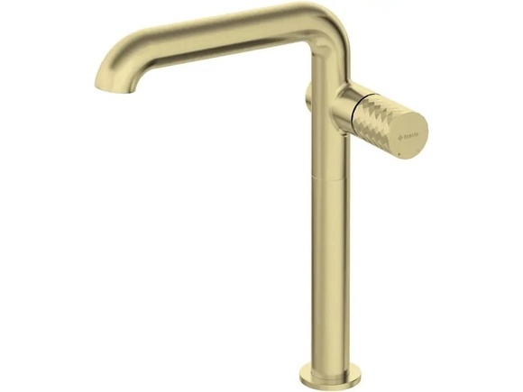 Висок стоящ смесител за мивка Silia Hexa Brushed Gold